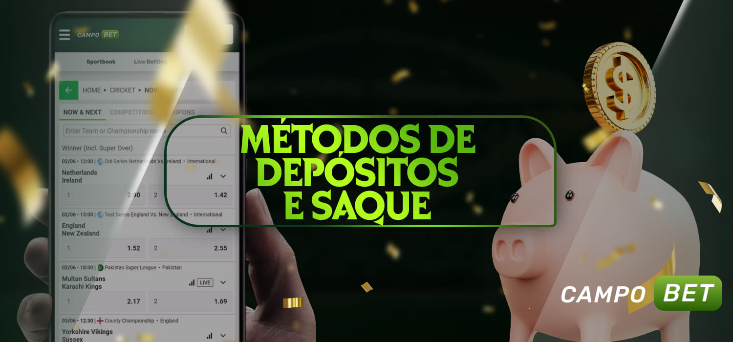 Métodos de pagamento que os usuários brasileiros da CampoBet podem utilizar para depósitos e saques 